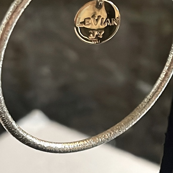 ❤️RARE HTF LE VIAN❤️S/S 925 & 14K DANGLE CHARM INSIDE HOOP EARRINGS SUPER COOL! - Picture 15 of 15